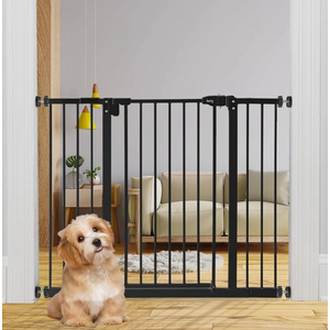 keny 29"-42.5" Baby Gate for Stairs, Auto Close Safety Dog Gate, Pressure Mounted Easy Walk Through Pet Gate for Doorways, Durable Stair Gate, 30" Tall, Black