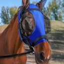 Horse Fly Mask with Ears, UV Protection Mask for Horses, Elasticity Mask with Big Mesh Eye Covers, Snug Fitting Comfortable Breathable Lightweight Royal Blue Full Size