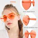 18 Pairs Heart Sunglasses Rimless Heart Shaped Glasses Bulk Pack for Women Colored Party Birthday