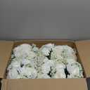 BLOSMON Babys Breath Artificial Flowers: 10 Pcs White Rose Babys Breath Fake Flower Balls Centerpieces for Wedding Table - Faux Silk Kissing Floral Arrangements for Home Party Event Decoration