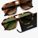 livho Trendy Polarized Square Aviator Sunglasses Women Men Square Eyewear Frame, Retro Sun Glasses for Women Men 2025 Shades