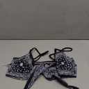 SOLY HUX Bikini Tops for Women Paisley Print Tie Front Swimsuit Bathing Suit Tops, M