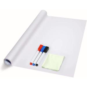 ZNCMRR 78.7"x17.7" Whiteboard Sticker for Wall White Board Contact Paper Dry Erase Wallpaper with 3 Markers Adhesive Poster Board Whiteboard for School Office Home Kids Drawing