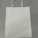 XPCARE 100Pack White Paper Bags 8x4.5x10 Inch, Plain Medium Paper Bags with Handles Bulk, Kraft Paper Gift, Retail, Party, Shopping Bag, Favor Bag, Whit