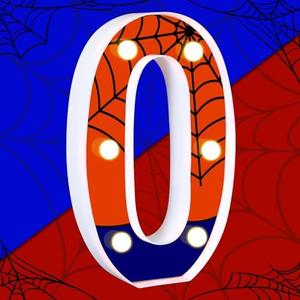 Spider Light up Numbers Spider Birthday Decorations Happy Birthday Light up Sign for Spider Decorations Spider Party Favors Spider Birthday Party Supplies (Number 0)