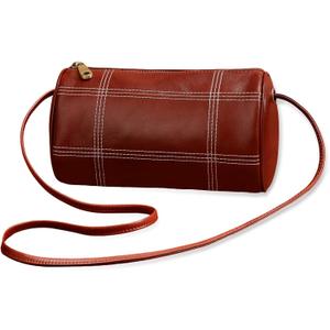 GIVLEFLY Genuine Leather Womens Crossbody Bag - Elegant Small Shoulder Purse for Daily & Evening Use (Smooth Brown)