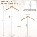 OLV Mannequin Torso, Adjustable Shirt Display Stand 30 to 41 Inches Height, Stable Dress Form Clothing Display Stand for Vendor, Portable Garment Rack for Cap and Gown, Solid Wood