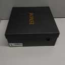 ISNOM Knee High Boots Women Chunky Low Heel Square Toe Elastic Boots Side Zipper Faux Leather Fall Long Tall Boot (7.5, Burgundy-block Heels)