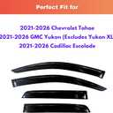 KPY Rain Guards Fit for 2021-2026 Chevrolet/Chevy Tahoe, Out-Channel Window Visors Vent Wind Deflectors 4PC, Car Accessories for 2021-2026 GMC Yukon/Cadillac Escalade (Excludes Yukon XL)