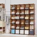 HOMIDEC Cube Storage Organizer 16-Cube Storage Shelf, Closet Organizer for Garment Racks, Closet Organizers and Storage with Metal Hammer, Bookshelf for Kids, (48.4 L x 12.2 W x 48.4 H Inches)