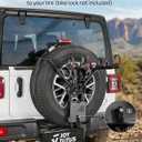 JOYTUTUS Spare Tire Bike Rack for 2 Bikes, Fits 25.5"-37" Diameter 10"-13.5" Width Tires, Anti-Wobble Foldable Bike Carrier with Lock for Wrangler Bronco SUV (No Tire Removal Required)