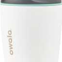 Owala SmoothSip Insulated Stainless Steel Coffee Tumbler, Reusable Iced Coffee Cup, Hot Coffee Travel Mug, Perfect for Cappuccino, BPA Free, 10 oz, Gray (Cloudscape)