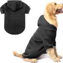 BINGPET Dog Hoodies - Fleece Lined Fall Dog Puppy Sweatshirt Soft Warm Sweater Winter Hooded Clothes for Small Medium Large Dogs & Cats (#2 Black(Plain))
