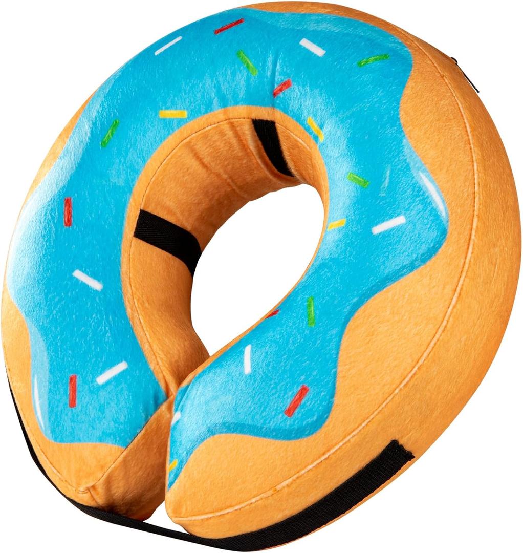 Grand Line Donut Inflatable Collar for Dogs and Cats, Soft Recovery Dog Cone After Surgery, Protective Pet Neck Cone for Small, Medium, Large Dogs, Not Block Vision (Blue, M) (Medium (Neck:8"-12"), Blue Donut)
