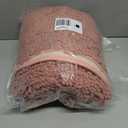 Striped Dusty Pink Bathroom Rug Set 3 Pieces Ultra Soft, Non Slip Chenille Bath Carpet, Absorbent Plush Shaggy Bath Mats for Bathroom, Toilet, Bedroom, Kitchen