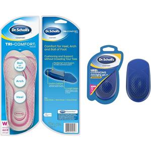 Dr. Scholl's Women's Insoles Size 6-11, 1 Pair & Heel Cushions for Women's Shoes Size 6-10, Shock Absorption