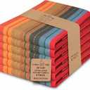 Urban Villa Kitchen Towels 100% Cotton Dish Towels for Kitchen (Set of 6) 20"x30" Highly Absorbent Kitchen Linen Set with Hanging Loop Dish Cloths Perfect for Drying Dishes Cleaning Towels - Red Multi