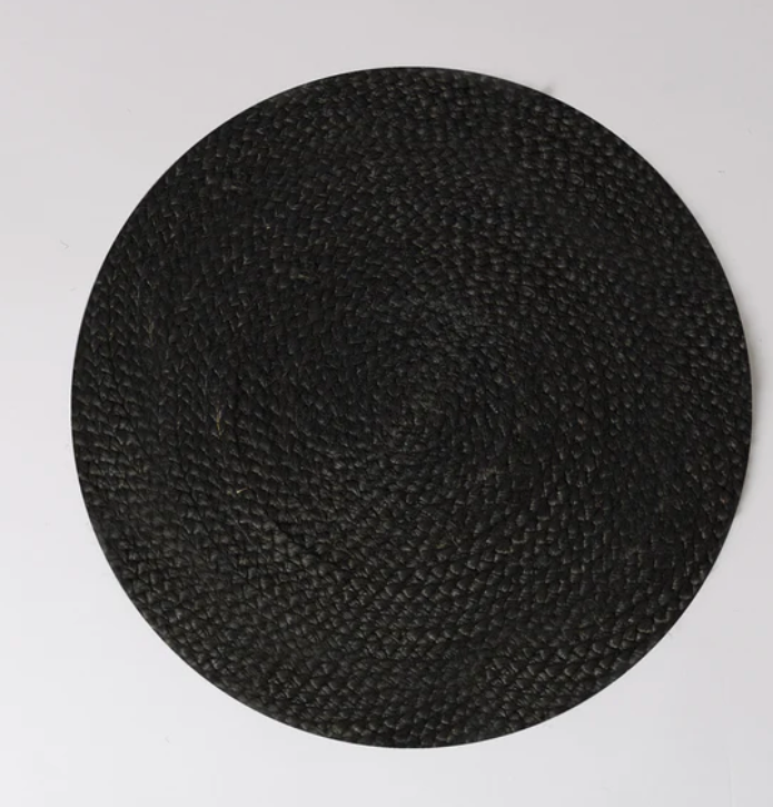 Black Jute Round Placemat