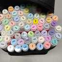 Caliart Markers Brush Tip, 61 Colors Pastel Art Marker Set Dual Tip Chisel & Brush, with Case Permanent Based Colored Pens for Adult Coloring Books Artists Drawing Supplies Gifts