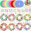 48 Sets Spring Wreath Craft Kits DIY Wreath Hanging Ornaments Make Your Own Paper Craft with Stickers for Home Party Favors Activities