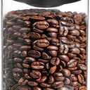uxcell Coffee Vacuum Container, 1200ml/40oz Glass Coffee Bean Storage Container with Lids for Spices Biscuits Loose Leaf Tea, Black