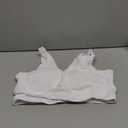 THE GYM PEOPLE Women's Padded Sports Bra V-Neck Wireless Stretchy Workout Crop Tops with Cross Hem Soft Yoga Bras (Large, White)