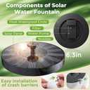 AISITIN Solar Water Fountain, 1.4W Solar Bird Bath Fountains with 6 Nozzle, New Upgrade Floating Solar Fountain Pump for Bird Bath, Outdoor, Garden, Pond, Fish Tank, Small Pool