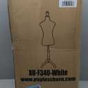 FDW Manikin 60”-67”Height Adjustable Female Dress Model Display Torso Body Tripod Stand Clothing Forms（Beige）