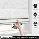 LazBlinds Cordless Roman Shades for Windows, Blackout Room Darkening Thermal Insulated Window Blinds, Lightweight Fabric Blinds for Indoor Windows, 23" W x 60" H, Off White