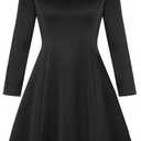 Oumbivil Adult Halloween Costumes Women Black Dress for Family Costume Party (Black) S