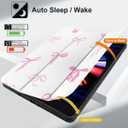 DONGKE Case Compatible with iPad 10.2 Inch 2021 2020 2019 iPad 9th/8th/7th Generation with Pencil Holder, Slim Stand Protective Case with Soft TPU Back, Auto Sleep/Wake Cover, Pink Bows