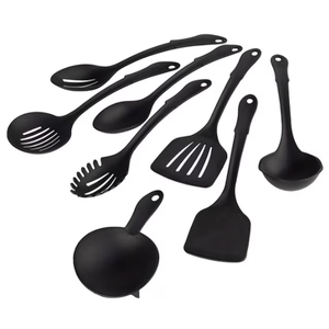 Mainstays 6-Piece Nylon Kitchen Utensil Set with Connector Ring, Black Plastic