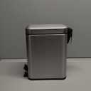 mDesign Rectangular Step-Open Wastebasket Trash Can - Brushed Stainless Steel (1.3 gallon)