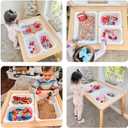 Asweets Sensory Table for Toddlers, Indoor Table with Storage Bins, Kids Play Activity Desk with 3 White Bins & 2 Chairs for Boys Girls Gift, 29''L x 20''W x 21''H, 1 Large Bin + 2 Small Bins + 2 Chairs