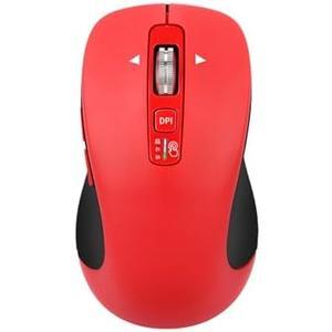 CITLLA Wireless Bluetooth Mouse (USB + BT1 + BT2), Full Size, 4-Way Scrolling, Multi-Device Silent Mouse for Computer, Laptop, iPad, MacBook (Red)