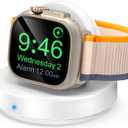 2026 Upgraded for Apple Watch Charger Magnetic Fast Charging Dock,Portable Wireless Charging Stand Compatible with iWatch Series Ultra/SE/11/10/9/8/7/6/5/4/3/2 Support Nightstand Mode-White