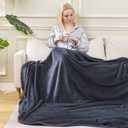 Soft Queen Size Blanket for All Season Warm Fuzzy Microplush Lightweight Thermal Fleece Summer Autumn Fall Winter Spring Blankets for Queen Full Bed Couch Sofa,90x90 Inches,Dark Gray