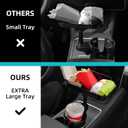 DYLEN Car Cup Holder Tray, Cup Holder Expander Adapter for Car, 9.5 Detachable Car Food Tray Table for Eating, Road Trip Essentials Fits Yeti, Hydro Flask 16-46 oz