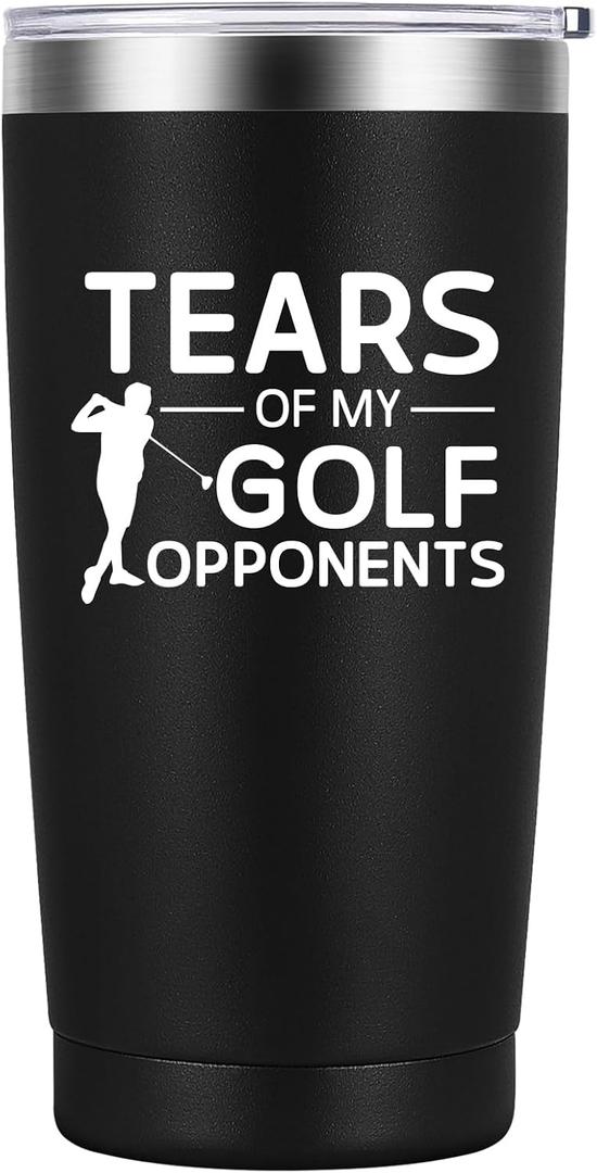 Golf Gifts for Men, Golfers, Father's Day Birthday Christmas Gift for Golf Lover Dad Husband, Vacuum Coffee Mug, 20oz Tumbler Black