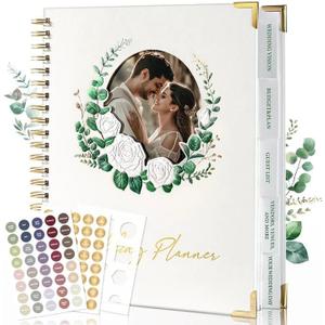 molekaus Wedding Planner Book And Organizer：Wedding Planner For Bride With Interchangeable Photo Cover & Embossed Design — Wedding Planner Bride to be Gifts, engagement gifts for couples 11.5*10.5in