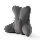 Ailuteie Lumbar Support Pillow (Pat. Pend) for Office Chair, Couch, Recliner & Car Seat, Ergonomic Back Support for Lower Back Comfort, with Adjustable Strap to Stay in Place, Steel Gray