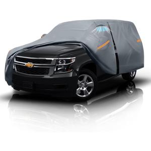Large SUV Car Cover for Chevy Suburban (1973-2026) 100% Waterproof All Weather, Heavy Duty Outdoor Full Exterior Covers Rain Sun Wind UV Hail Protection.