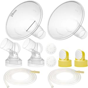 Nenesupply Pump Parts with 28mm Flanges Compatible with Medela Pump in Style Breastpump Not Original Medela Pump Parts Include Compatible Flange Breastshield Connector Valve Membrane Tubing