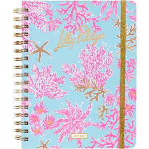 Lilly Pulitzer Large Monthly Planner August 2025 - December 2026, Monthly Agenda & Calendar, Stickers, Pockets, & Spiral Binding (Royal Coral)