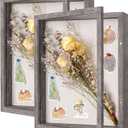 2 Packs 11x14 Shadow Box Frame with Linen Back - Sturdy Rustic Memory Display Case of Flower, Pictures, Medals and More, Rustic Gray