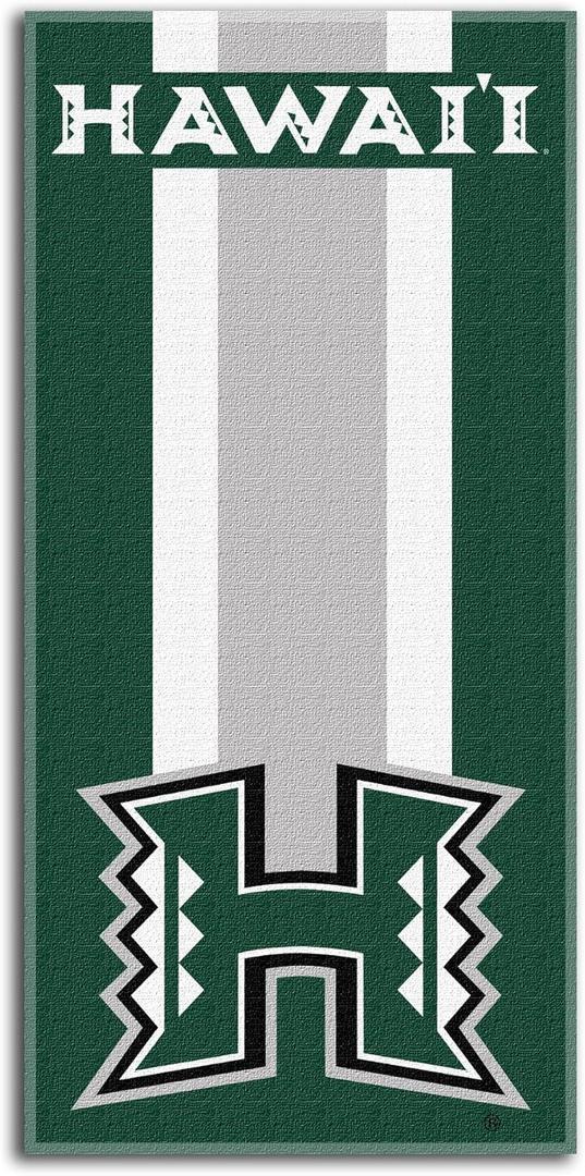 Northwest NCAA Hawaii Rainbow Warriors Unisex-Adult Beach Towel, 30" x 60", Zone Read