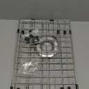 Stainless Steel Sink Protector 28-3/4" x 15-3/4" with Rear Drain, Metal Sink Rack for Bottom of Sink, Kitchen Sink Grate and Sink Protectors with Sink Strainer (28-3/4" x 15-3/4" - Rear Drain)