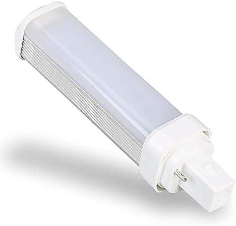 E-Simpo 1pc G24d 2-Pin Led Light Bulb 5W/4.7" PLC10W LED PL Horizontal 180D View Angle 2U Tube Plug in PL-C CFL Replacement Frosted Daylight 6000K (5W LED for PLC-10W, 4.7")
