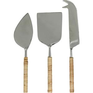 Le Cadeaux Natural Rattan Handled Cheese Utensils