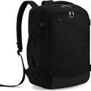 ECOHUB Carry On Travel Backpack, Expandable Airlines Personal Item Bag 18x14x8, Water Resistant 17 inch Laptop Backpack Flight Approved, 12 Pockets 30L Work Backpacks with Wet Pocket & Cable Slot (Black)